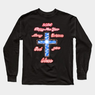 Jesus Christ cross holy cross merry Christmas and happy new year god bless you Long Sleeve T-Shirt